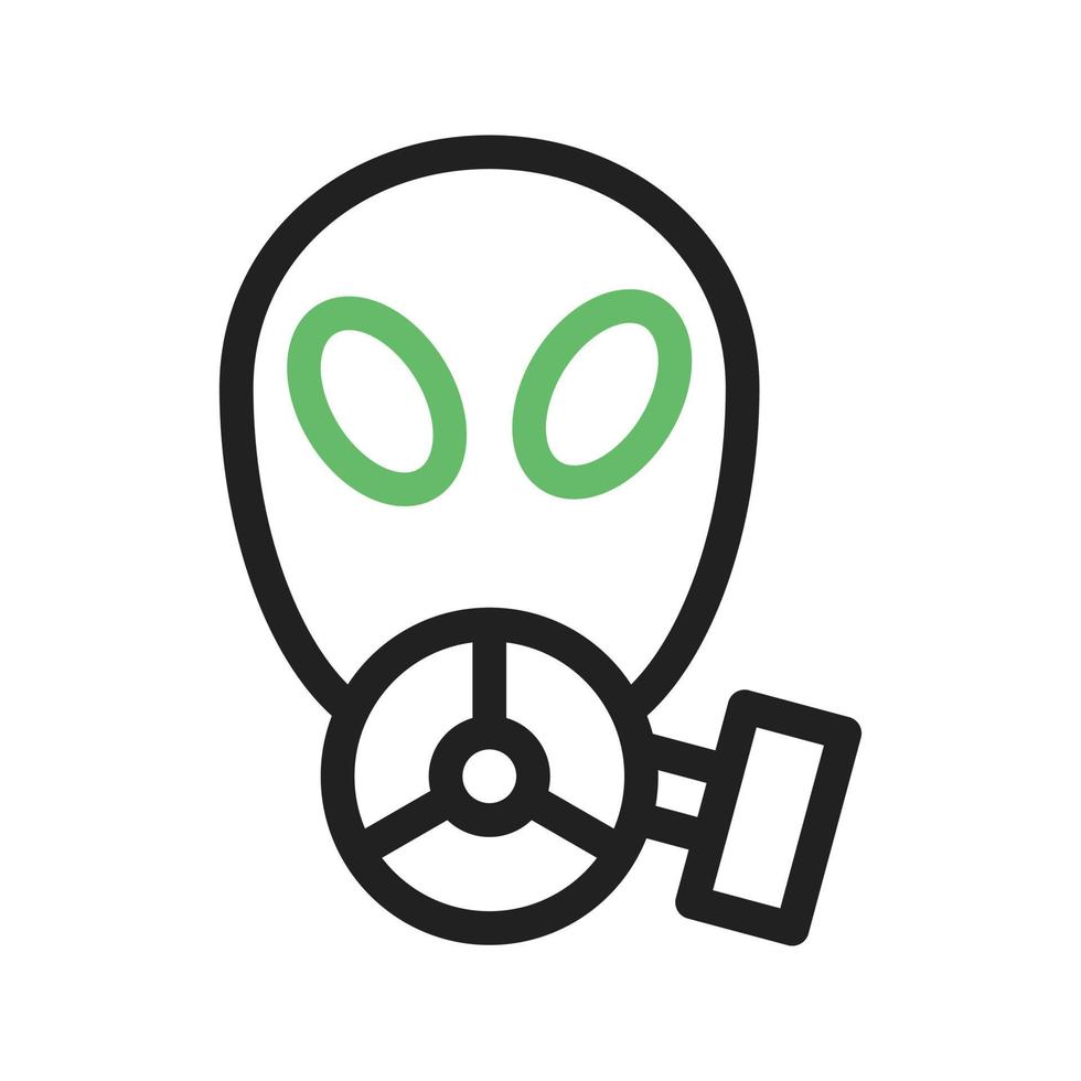 icona verde e nera della linea della maschera di ossigeno vettore