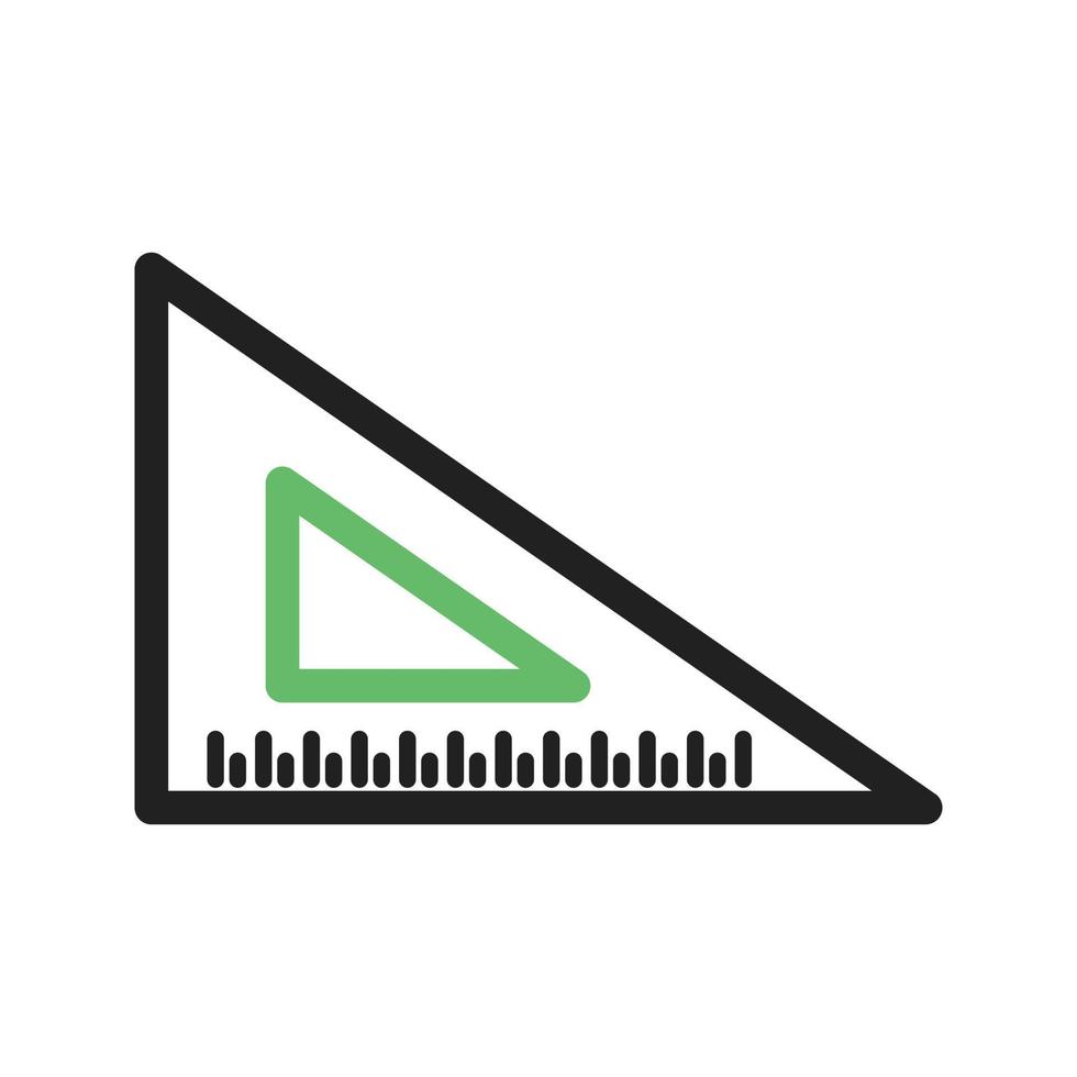icona verde e nera della linea del righello del triangolo vettore