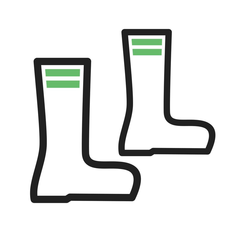linea di stivali icona verde e nera vettore