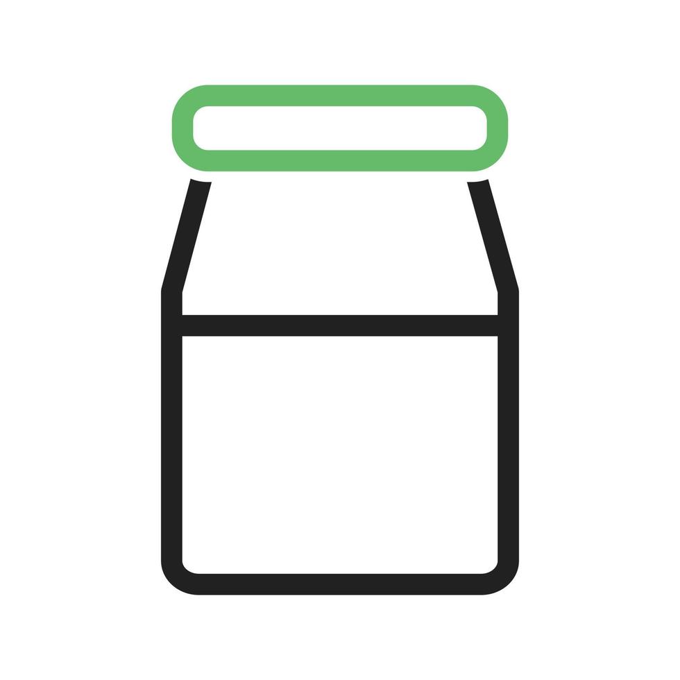 icona verde e nera della linea della bottiglia di latte vettore