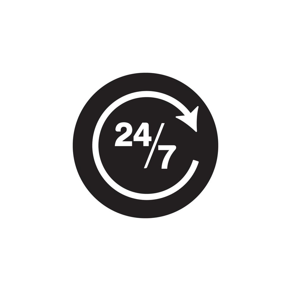 24-7 icona nel design alla moda vettoriale eps 10
