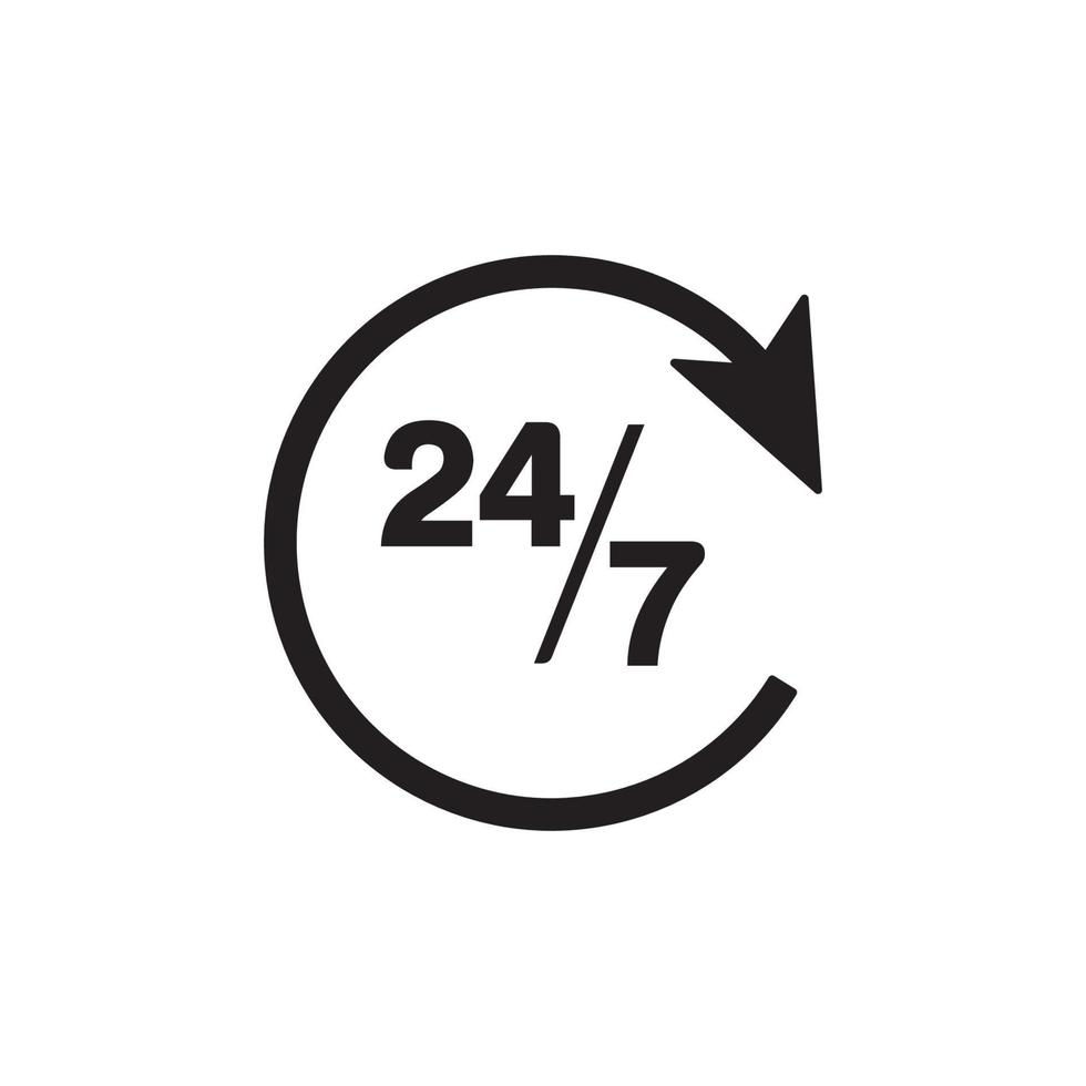 24-7 icona nel design alla moda vettoriale eps 10
