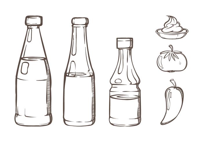 Illustrazioni di salsa di bottiglia vettore