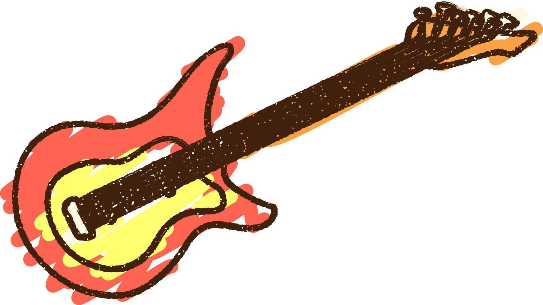 disegno a gessetto di chitarra elettrica vettore
