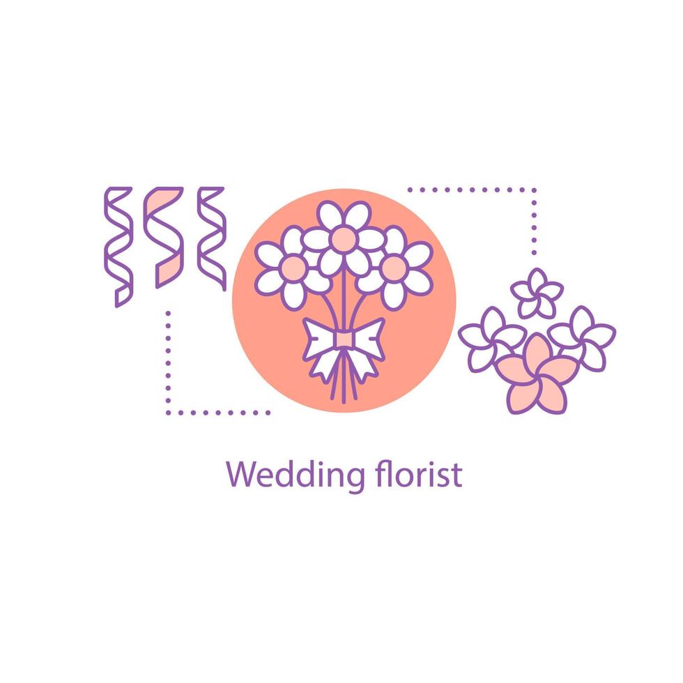 icona del concetto di consegna dei fiori. illustrazione di linea sottile di idea floristica. decorazione floreale. disegno di contorno isolato vettoriale