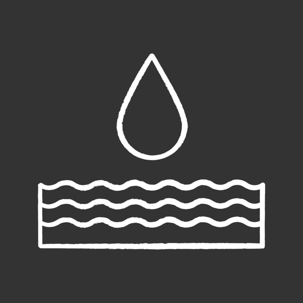 icona del gesso di energia dell'acqua. energia idroelettrica. idroelettricità. illustrazioni di lavagna vettoriali isolate