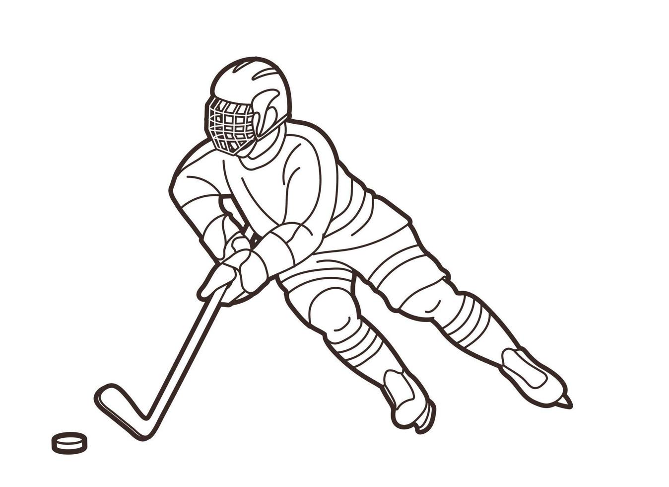 azione dei giocatori di hockey su ghiaccio vettore
