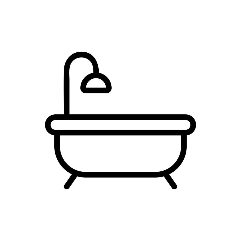 bagno con doccia icona vettore illustrazione del profilo