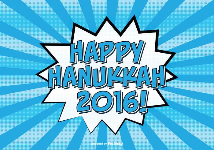 Stile di Hanukkah felice di stile comico vettore