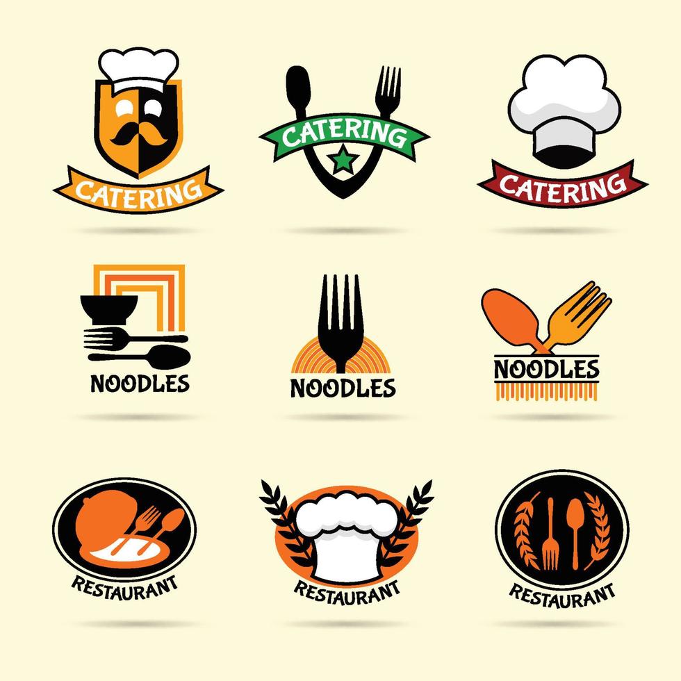 set di logo per la ristorazione vettore