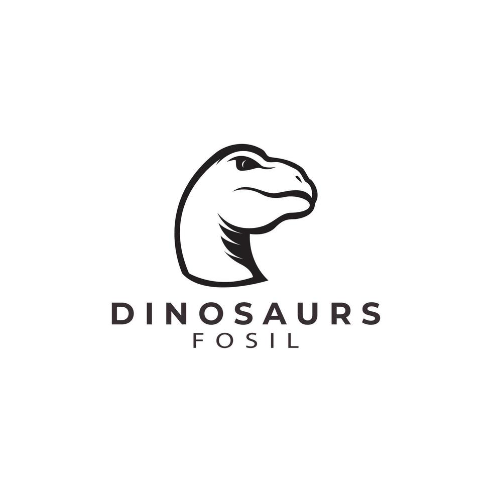 tirannosauro t-rex fossil silhouette logo vettore icona simbolo design