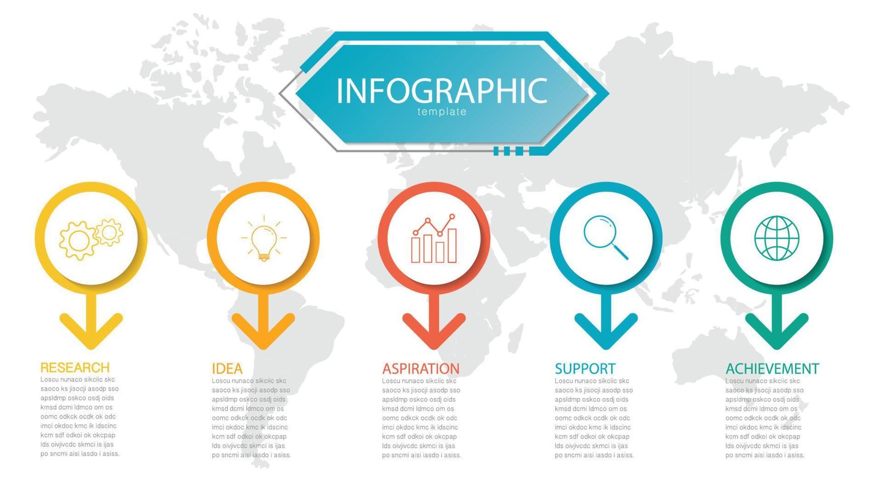 modello di infografica aziendale di presentazione, modello di opzioni di numero di infografica astratta, utilizzato per il web design, opzioni di fase aziendale, banner. illustrazione vettoriale