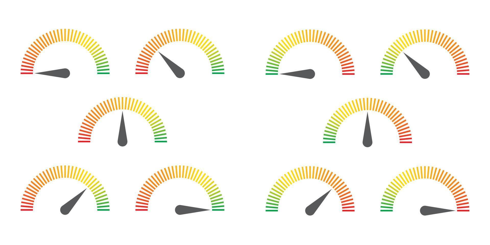 elemento del calibro infografico del segno del metro da rosso a verde e da verde a rosso illustrazione vettoriale