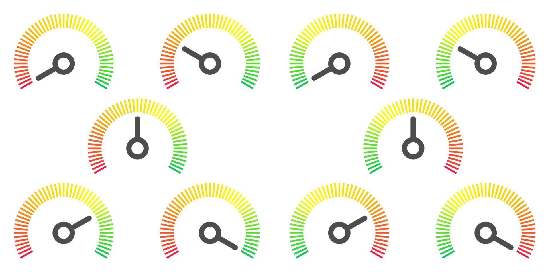 elemento del calibro infografico del segno del metro da rosso a verde e da verde a rosso illustrazione vettoriale