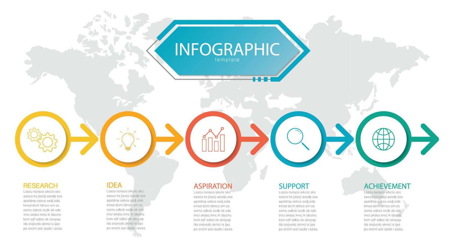 modello di infografica aziendale di presentazione, modello di opzioni di numero di infografica astratta, utilizzato per il web design, opzioni di fase aziendale, banner. illustrazione vettoriale