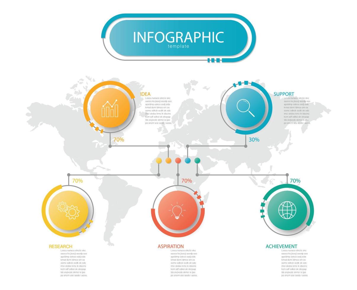 modello di infografica aziendale di presentazione, modello di opzioni di numero di infografica astratta, utilizzato per il web design, opzioni di fase aziendale, banner. illustrazione vettoriale