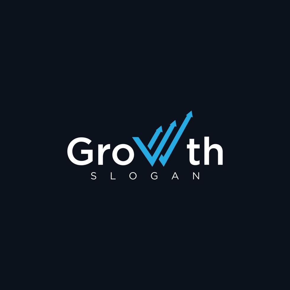 lettera w crescita logo grafico modello di consulenza aziendale vettore