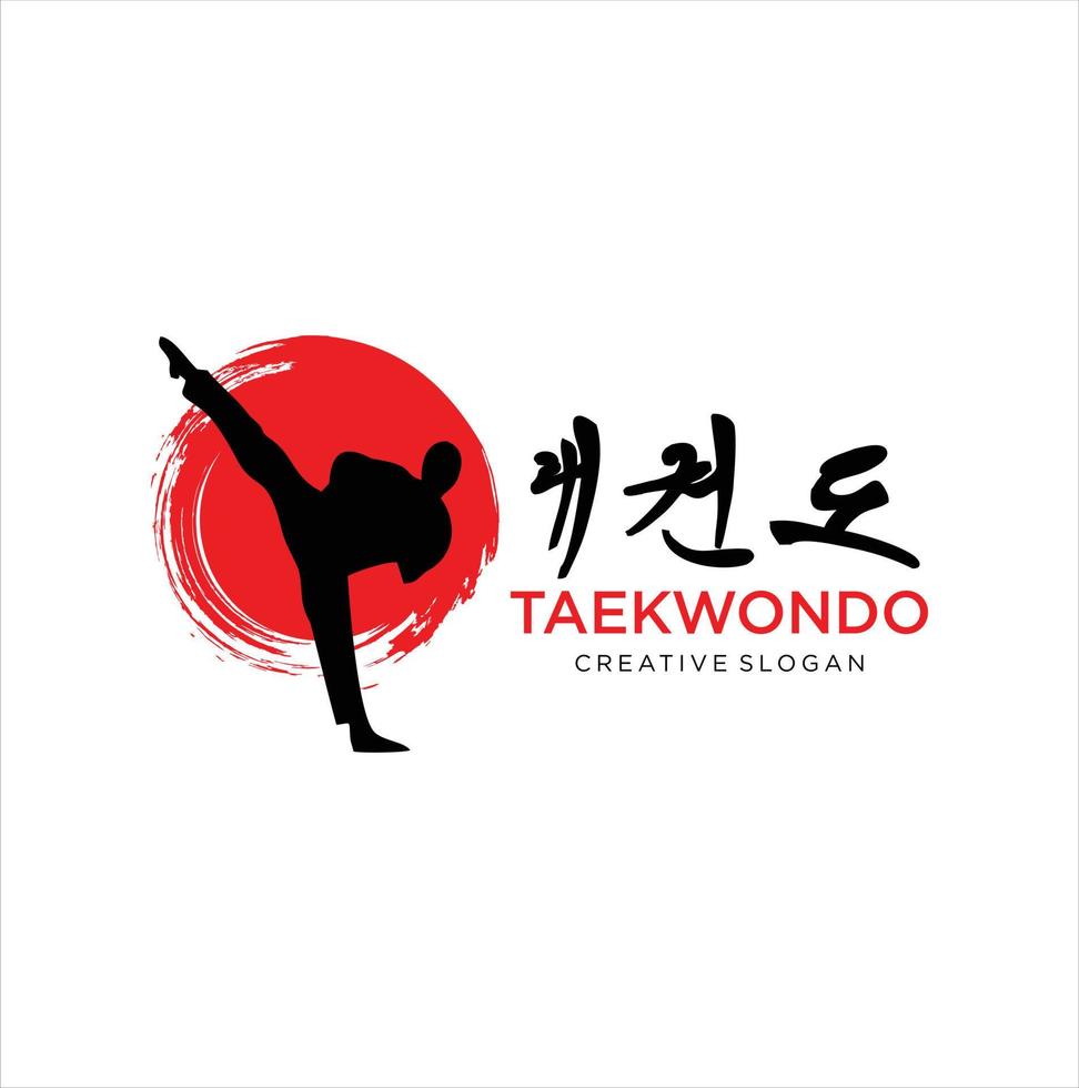 illustrazione di karate di vettore di progettazione di lotta del logo di taekwondo