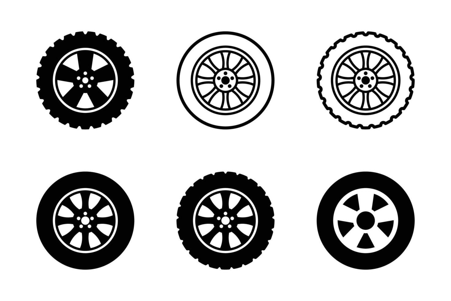 modello di progettazione dell'insieme di vettore dell'icona del pneumatico