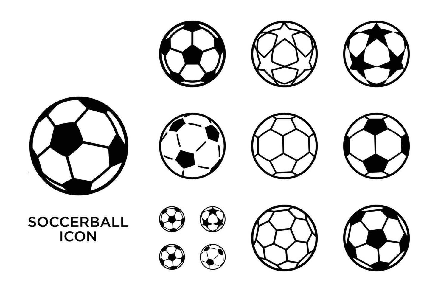 modello di progettazione dell'insieme di vettore dell'icona del pallone da calcio