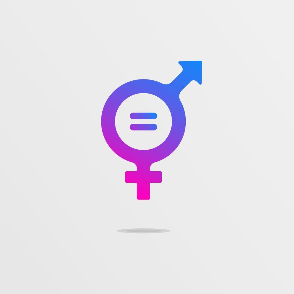 design dell'icona del logo di uguaglianza di genere. vettore