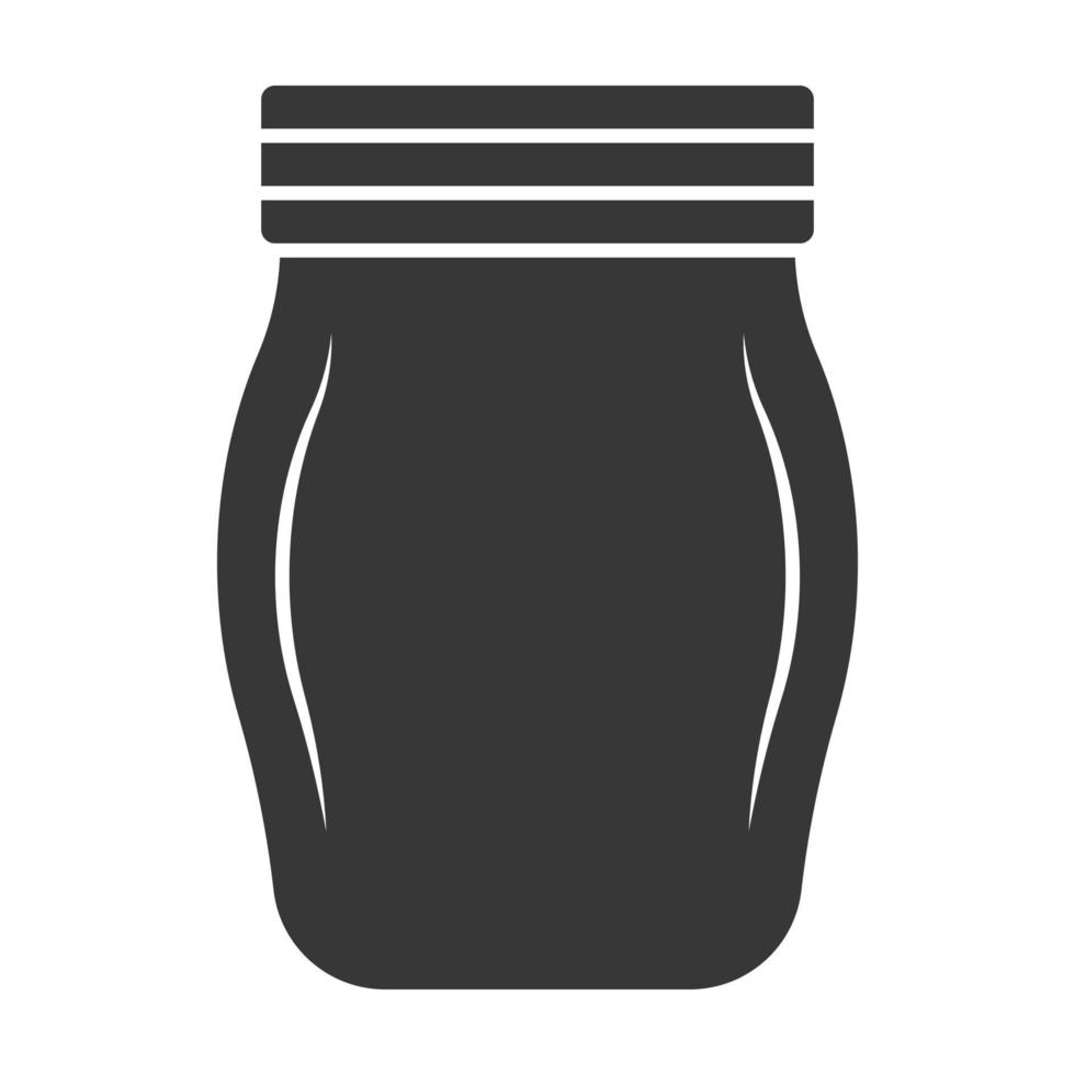 icona vettore piatto bottiglia di vetro o vaso di vetro per app e siti Web