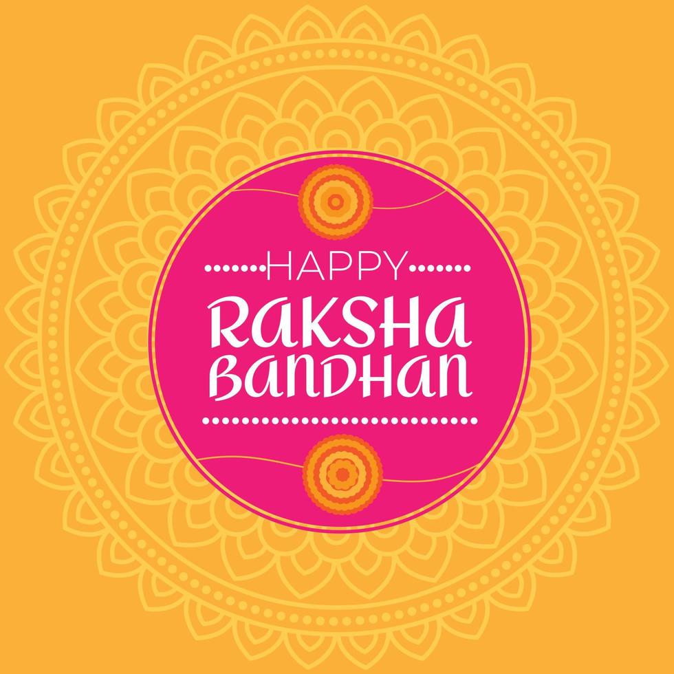 design del post del festival indiano raksha banshan, biglietto d'auguri del festival rakhi, design del banner raksha bandhan, sfondo del festival rakhi con mandala vettore