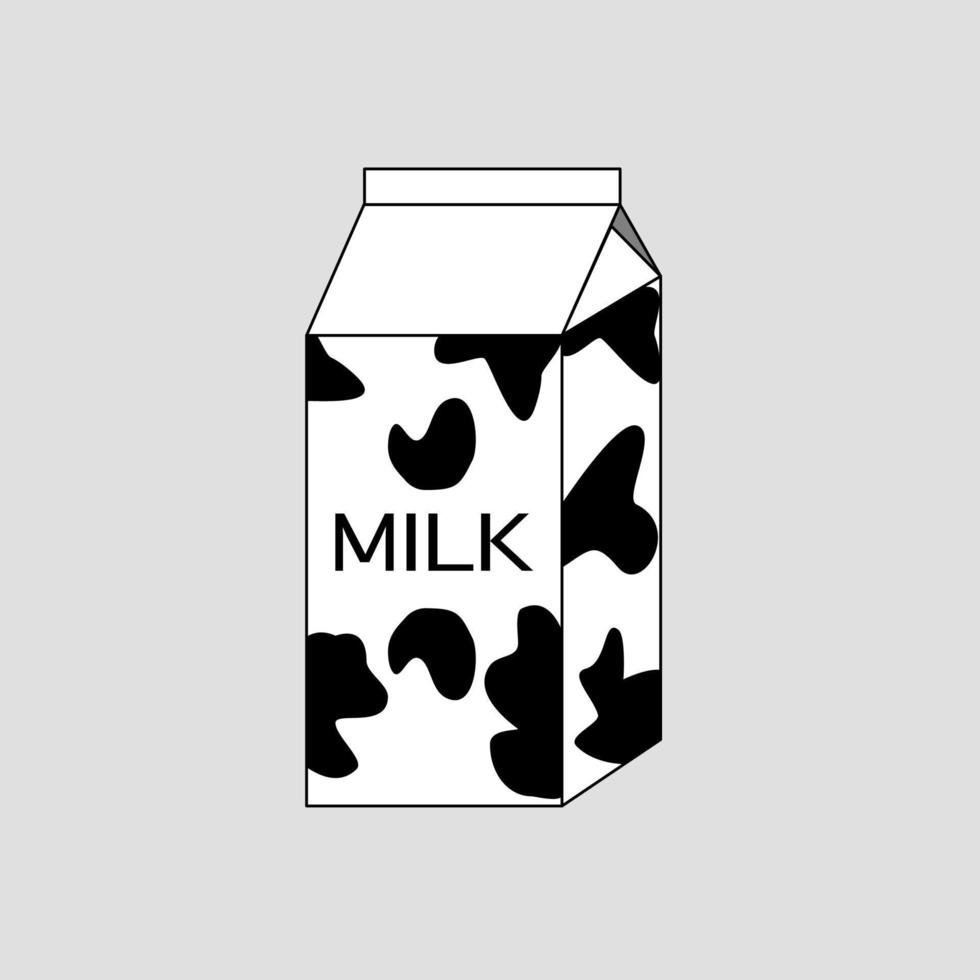 pacchetto di latte su sfondo grigio vettore