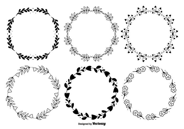 Set di cornici stile disegnato a mano vettore