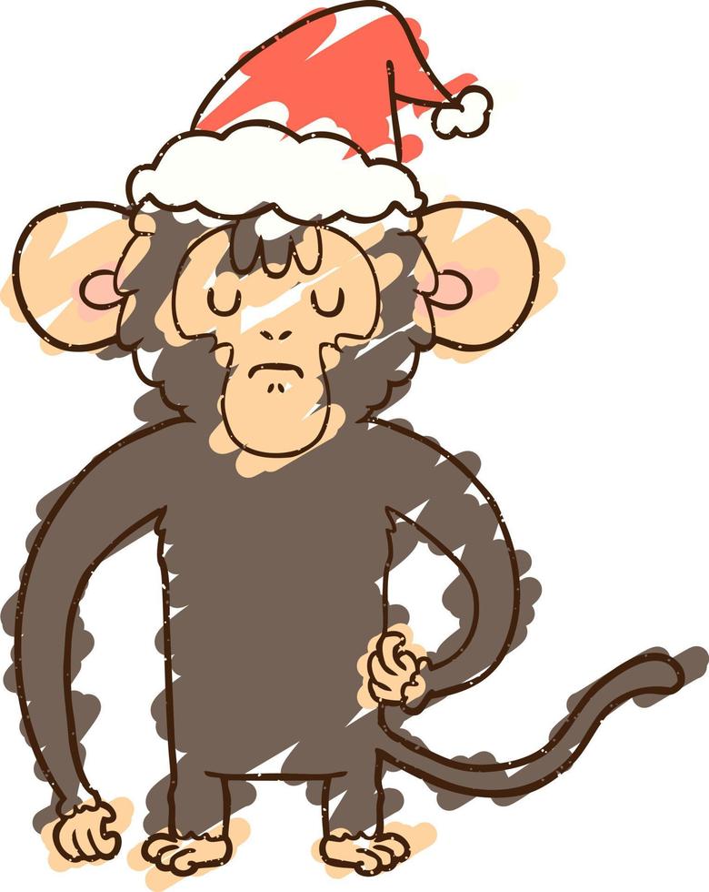 disegno festivo con il gesso della scimmia vettore