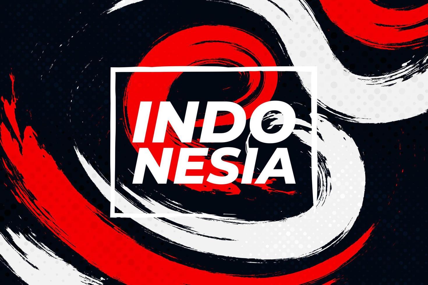 bandiera dell'indonesia con il concetto di pennello. felice festa dell'indipendenza indonesiana. bandiera dell'indonesia in stile grunge vettore