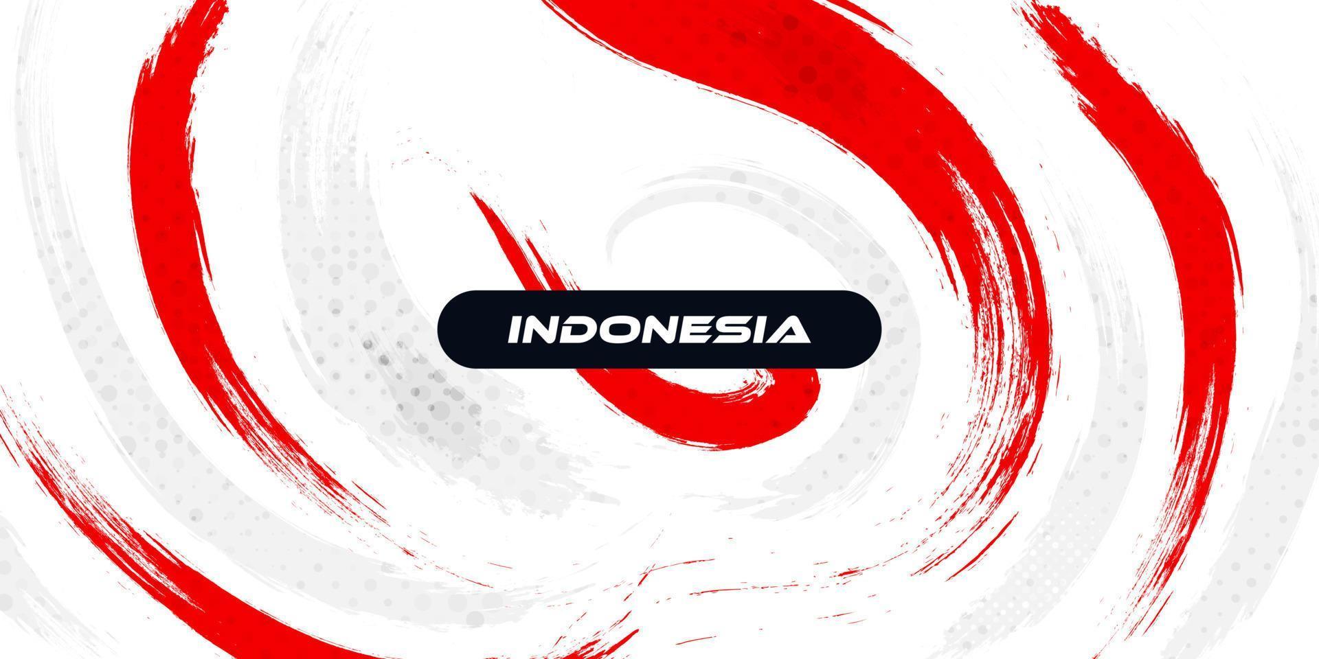 bandiera dell'indonesia con il concetto di pennello. felice festa dell'indipendenza indonesiana. bandiera dell'indonesia in stile grunge vettore