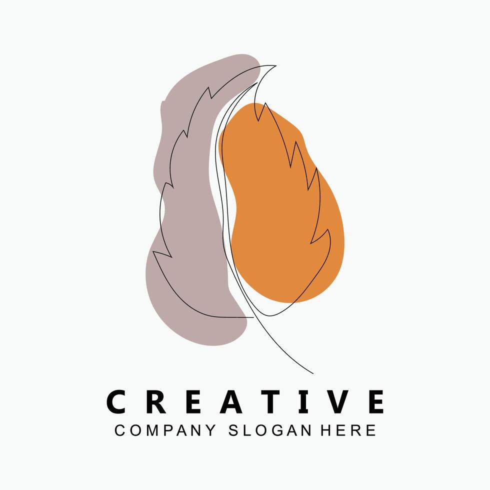 disegno del logo di sfondo foglia, icone di arte vettoriale, in colori pastello vettore