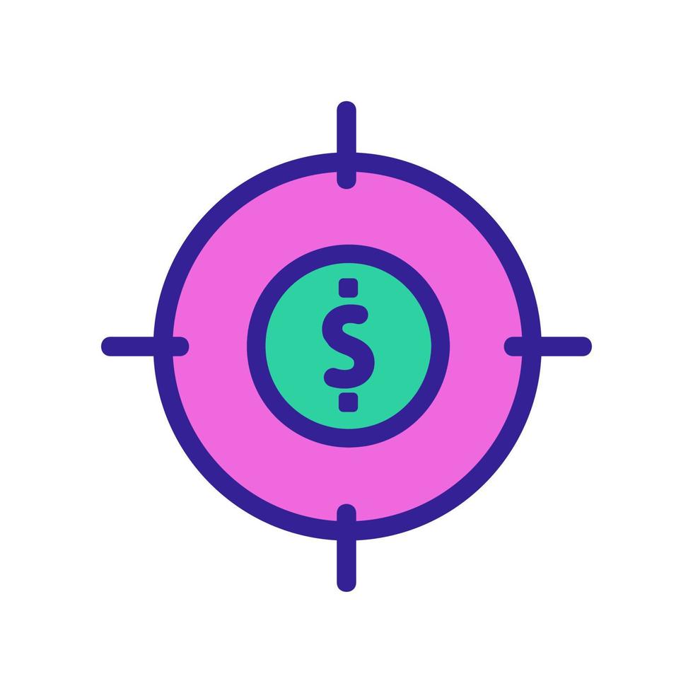 vettore icona bersaglio e dollaro. illustrazione del simbolo del contorno isolato