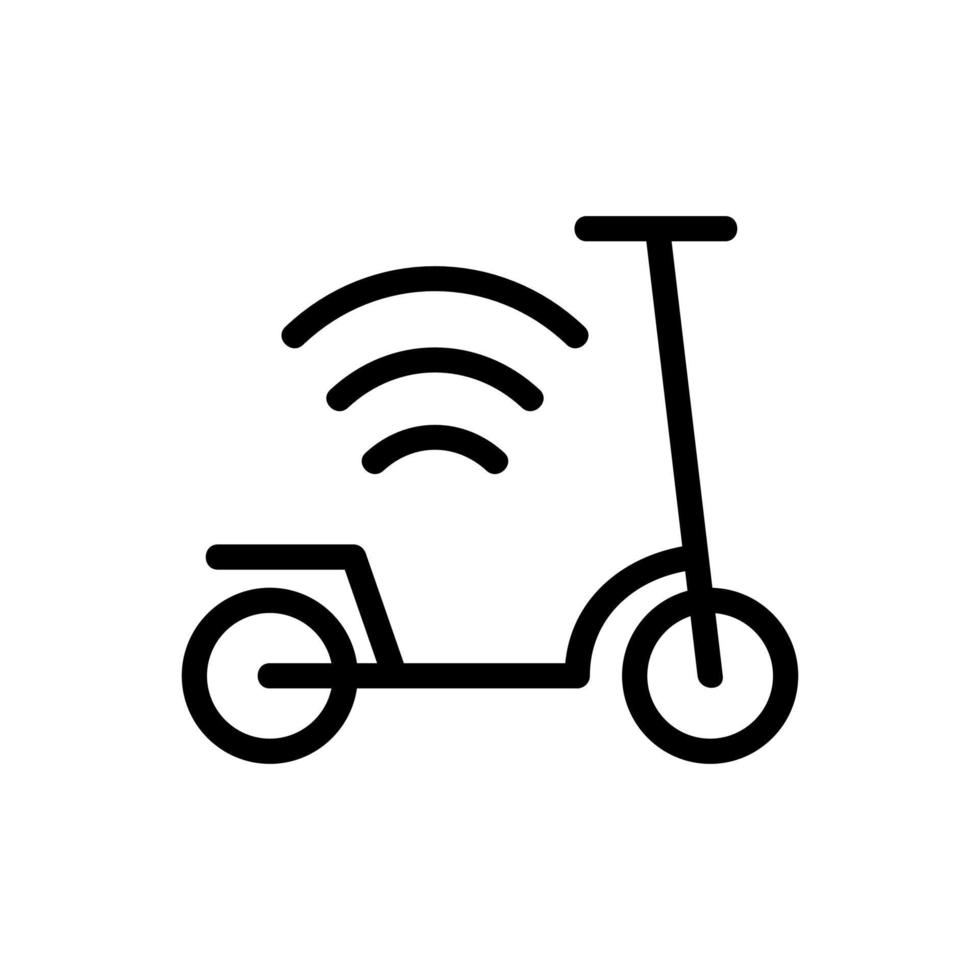 illustrazione del profilo vettoriale dell'icona del segno di scooter e wifi