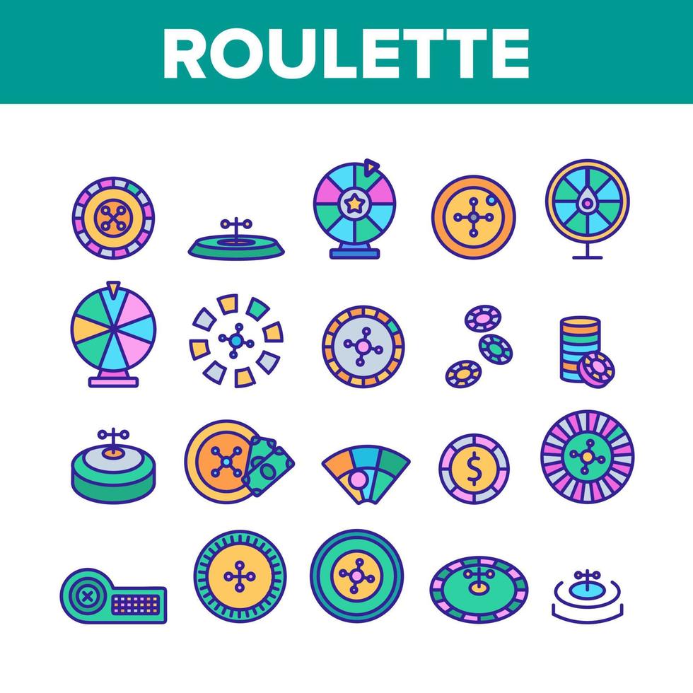 icone degli elementi di colore della roulette impostano il vettore