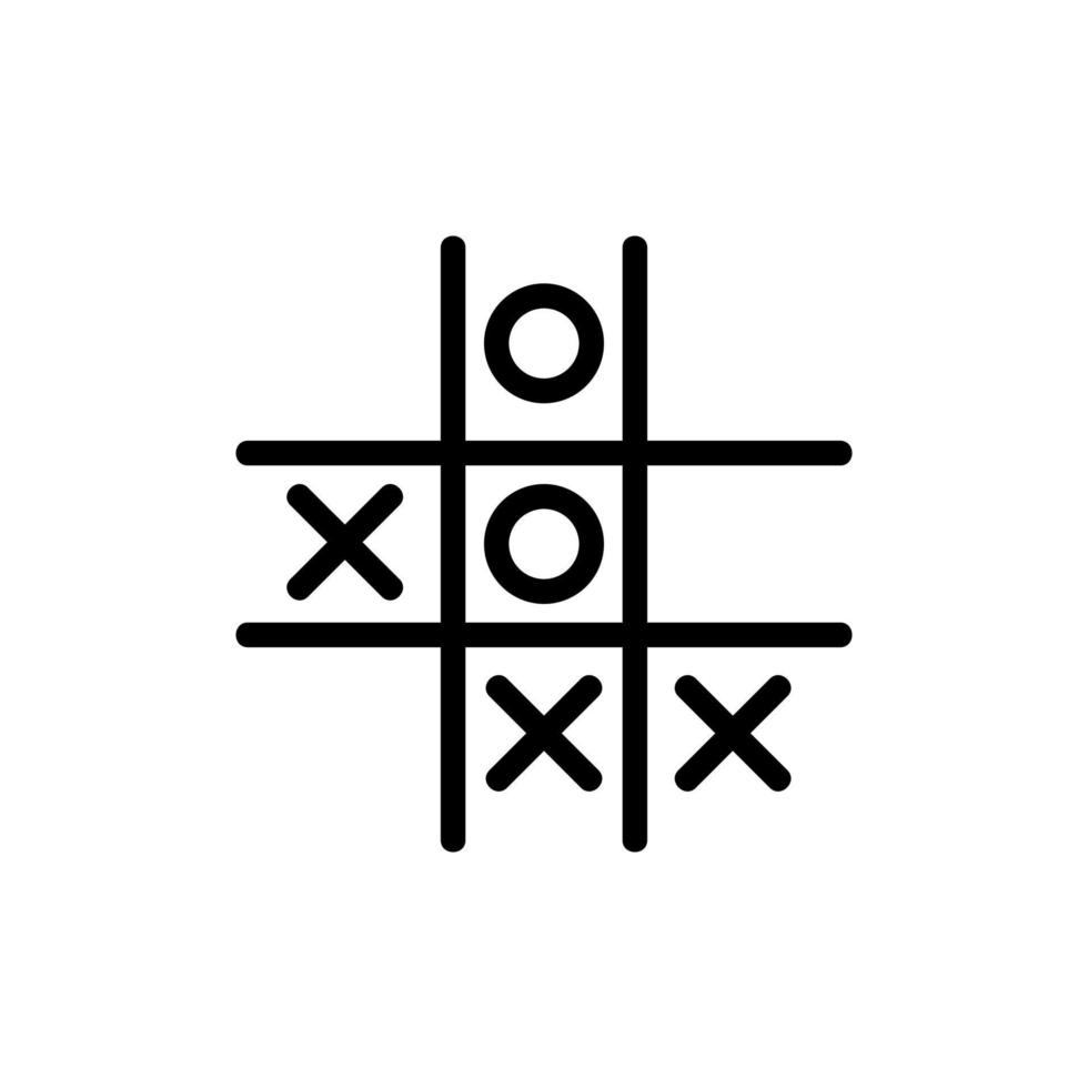 gioco tic tac toe icona vettore contorno illustrazione