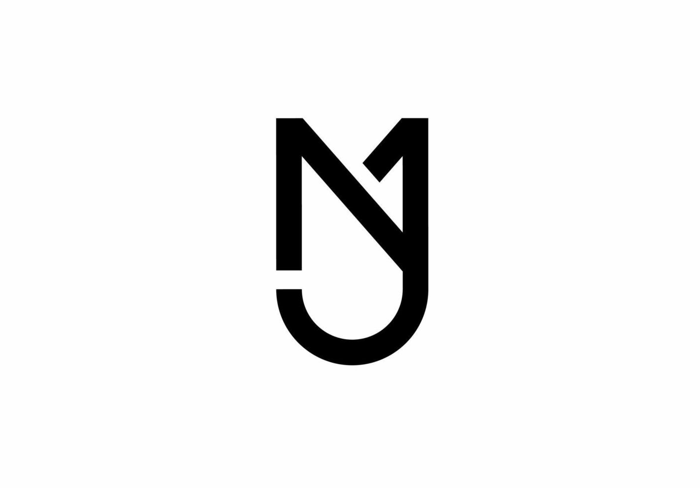 logo del monogramma nj jn nj isolato su sfondo bianco vettore