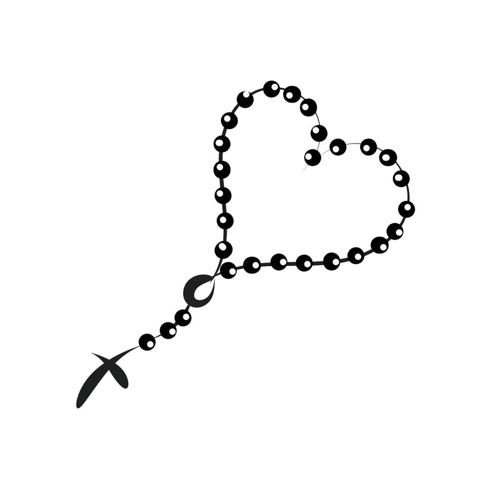 disegno del tatuaggio cristiano con un rosario vettore
