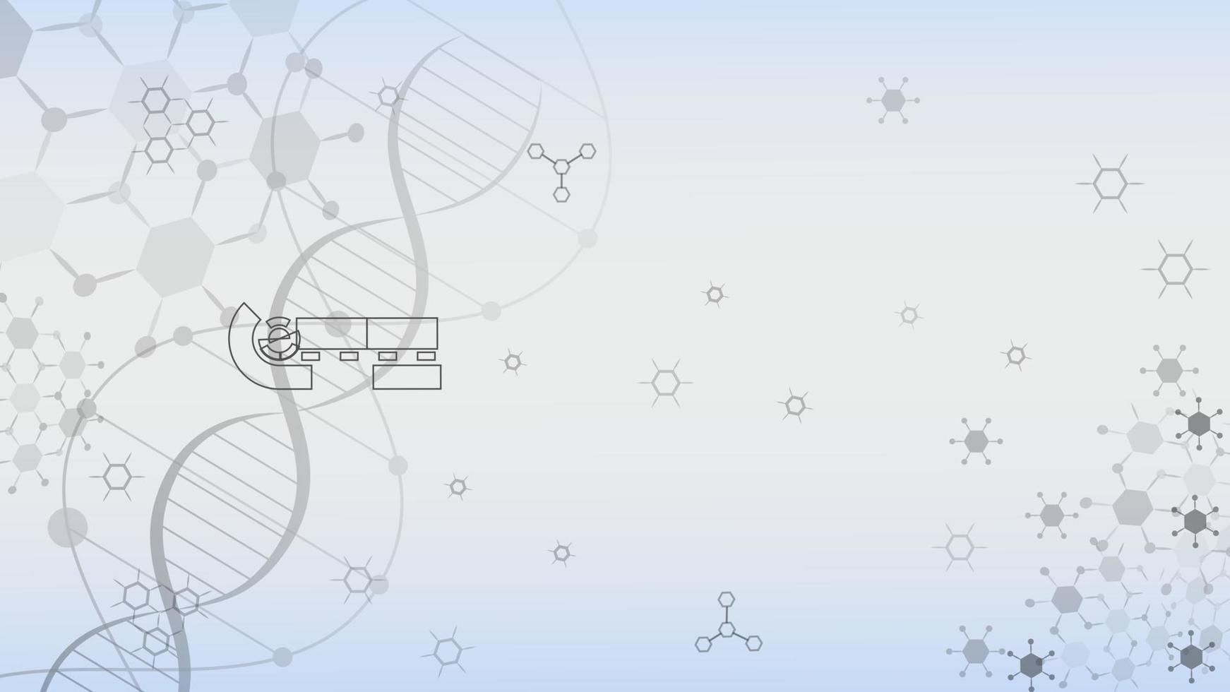 molecole di dna per interfaccia hi-tec tecnologia digitale astratta bianca, illustrazione vettoriale