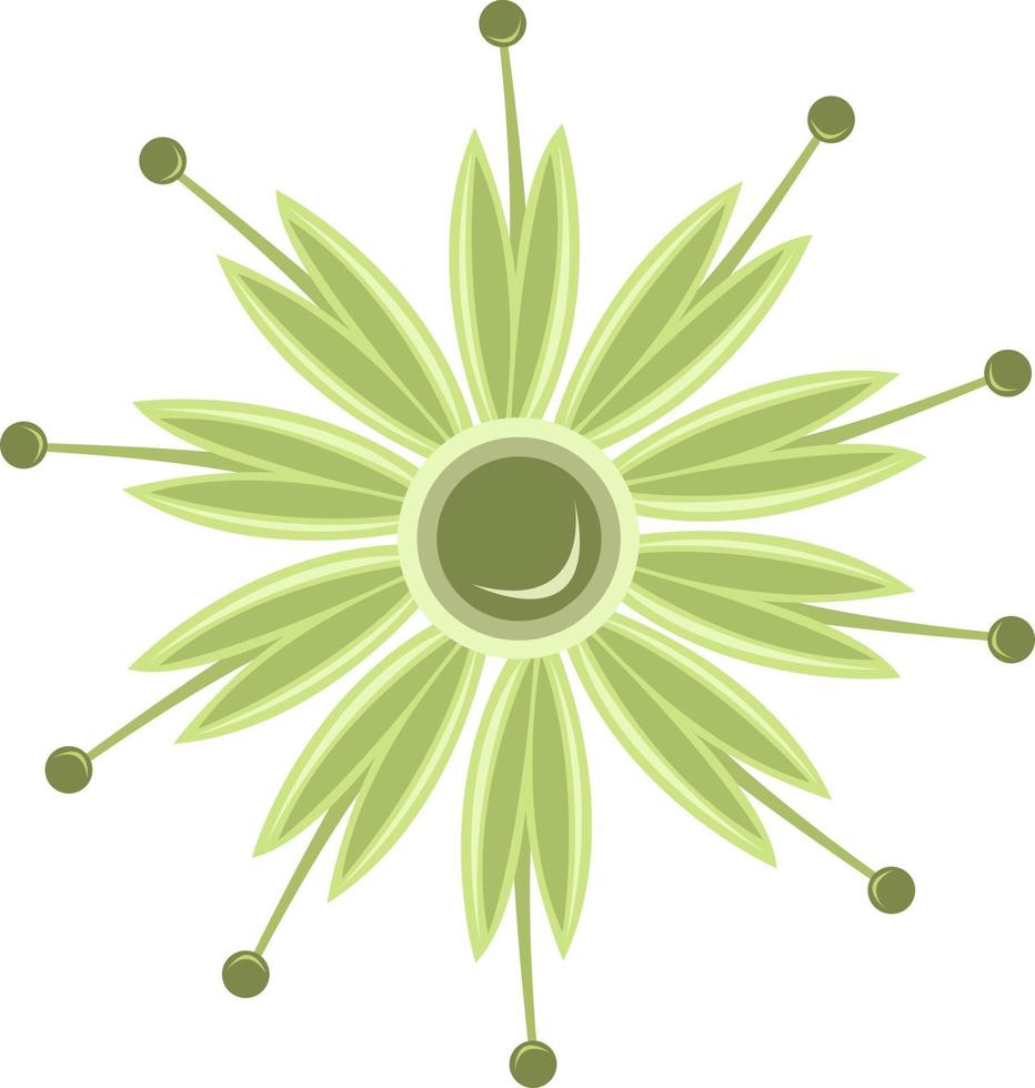 illustrazione vettoriale di fiori tropicali verdi per la progettazione grafica e l'elemento decorativo
