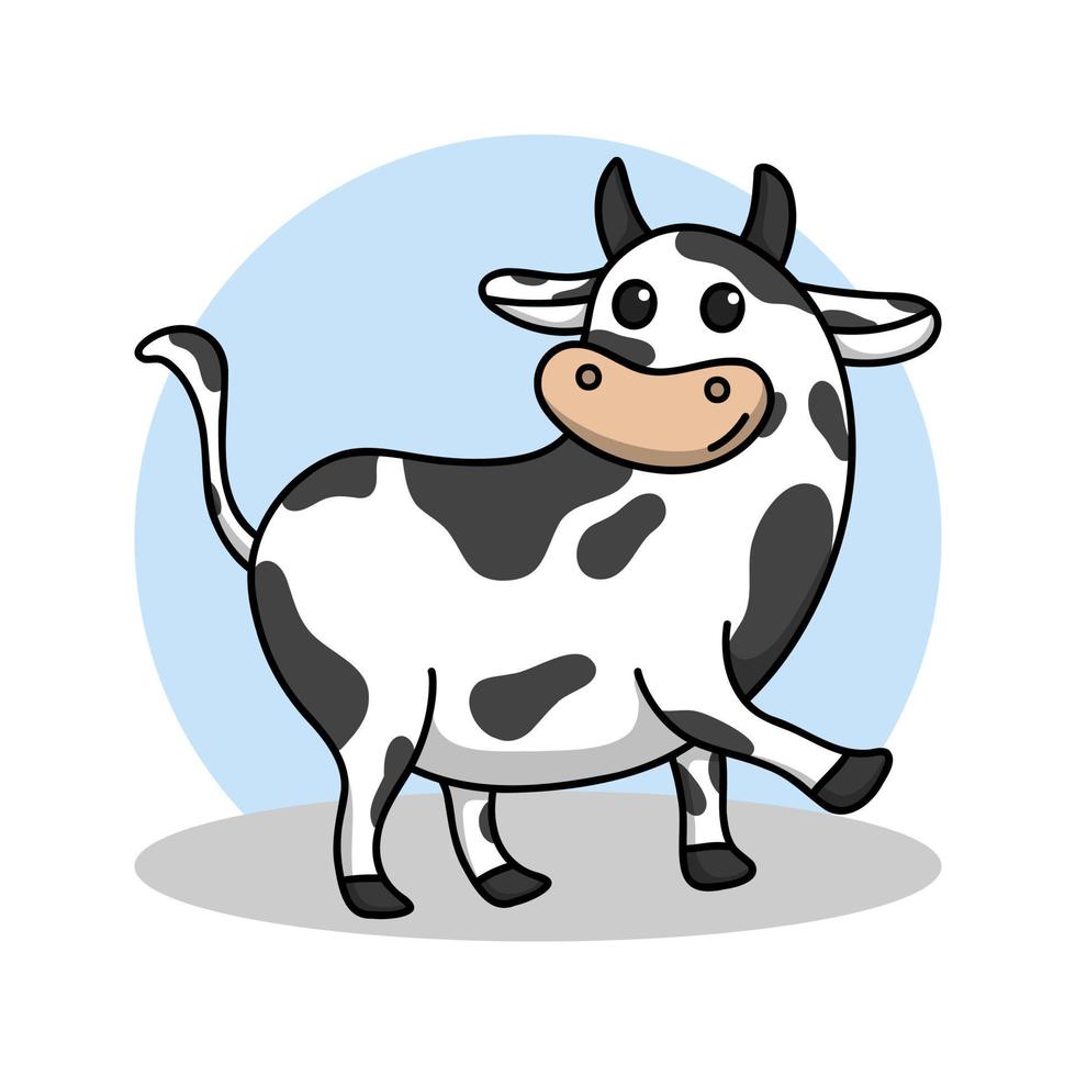 cartone animato icona mucca. vettore di simbolo di carattere mammifero