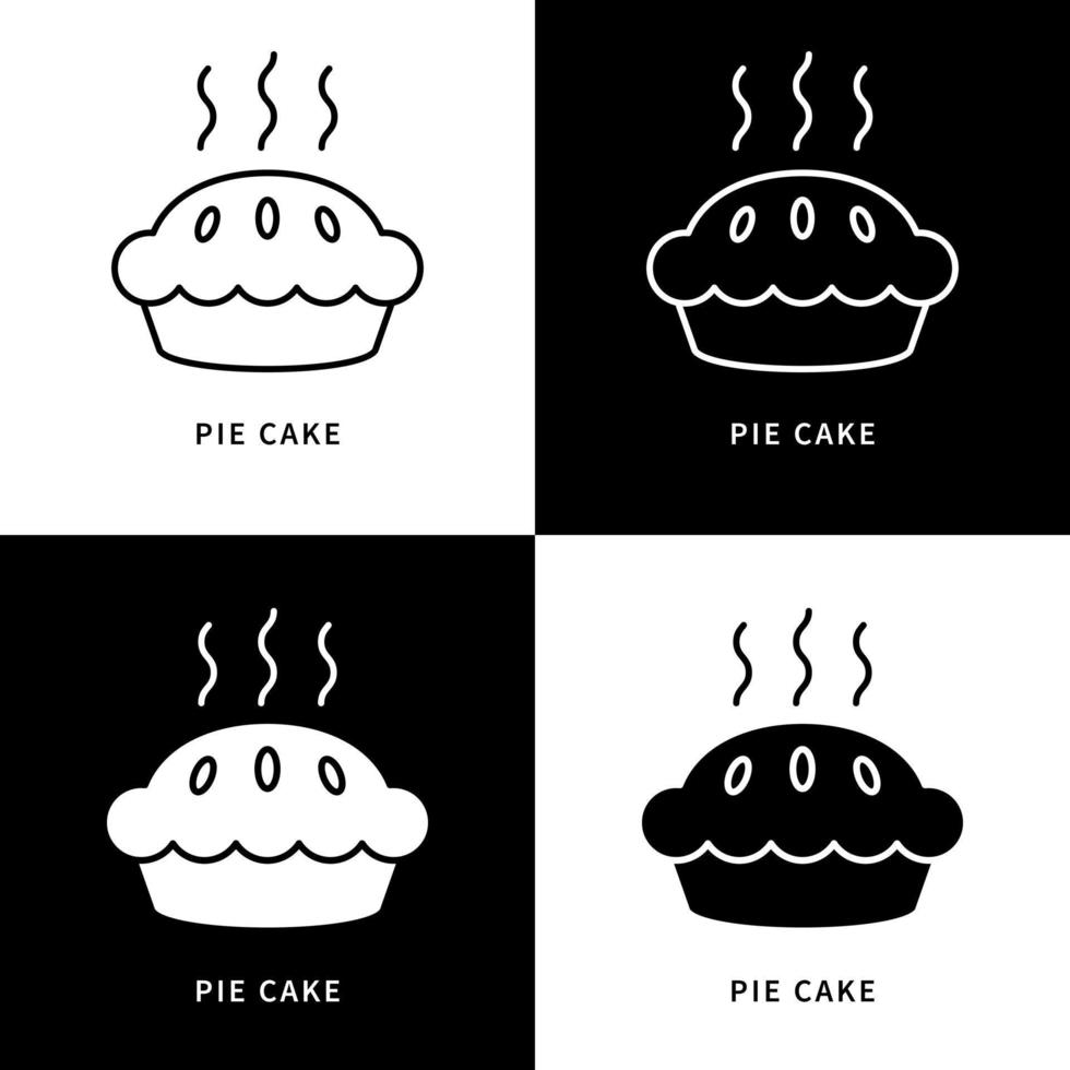 icona della torta di torta. logo del pasto per la colazione e il dessert. simbolo di vettore di pasticceria e panetteria