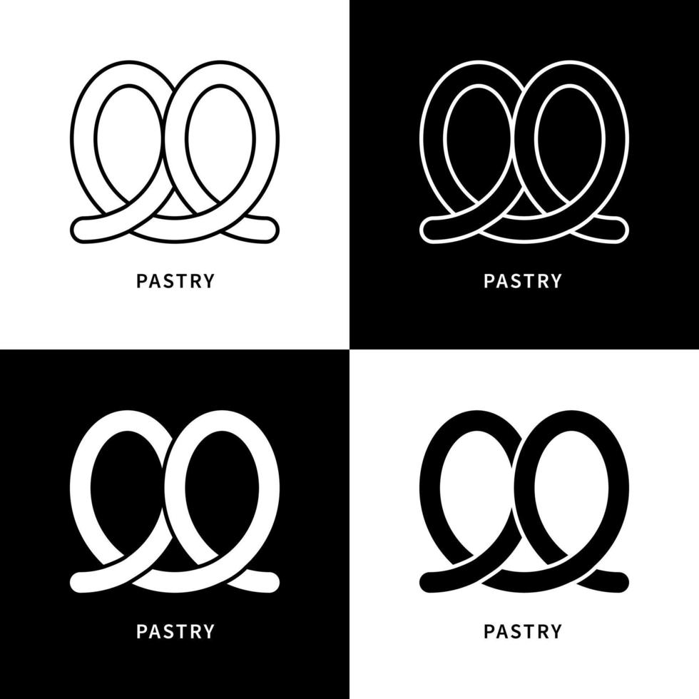 icona di spuntino di pasticceria. logo del pasto per la colazione e il dessert. simbolo di vettore di pasticceria e panetteria