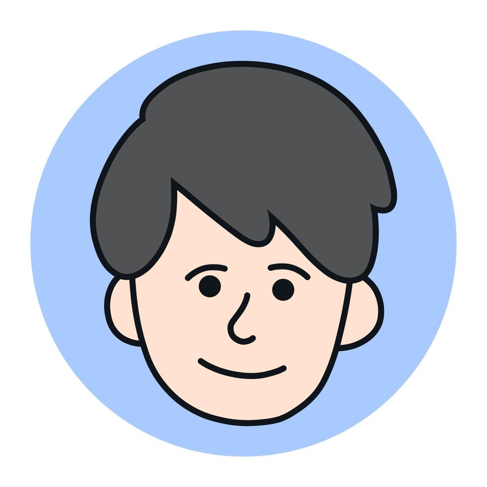 uomo avatar icona cartone animato. illustrazione vettoriale della mascotte del profilo maschile. faccia logo utente aziendale