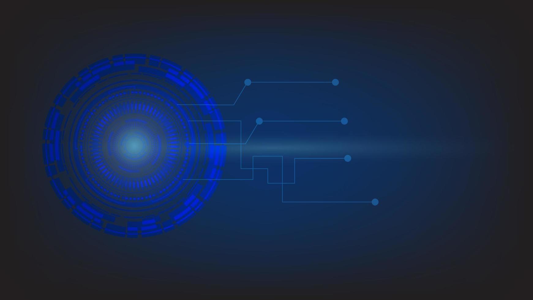 sfondo astratto tecnologia futuristica. schermo virtuale hi tech circle hud con luce incandescente e spazio di copia per testo e informazioni. concetto di design di presentazione moderno vettore