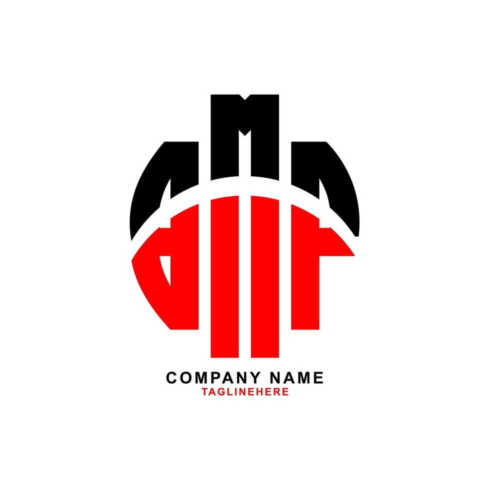 design creativo del logo della lettera bmp con sfondo bianco vettore