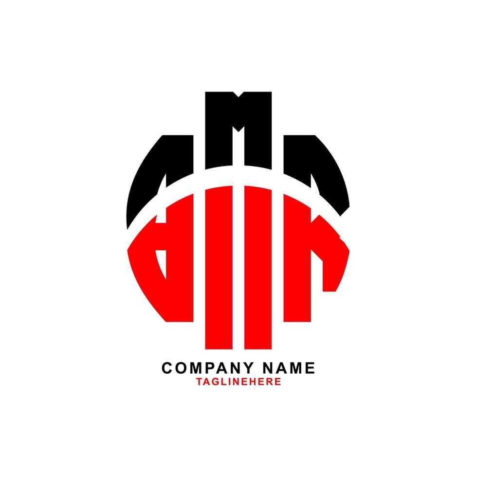 design creativo del logo della lettera bmr con sfondo bianco vettore
