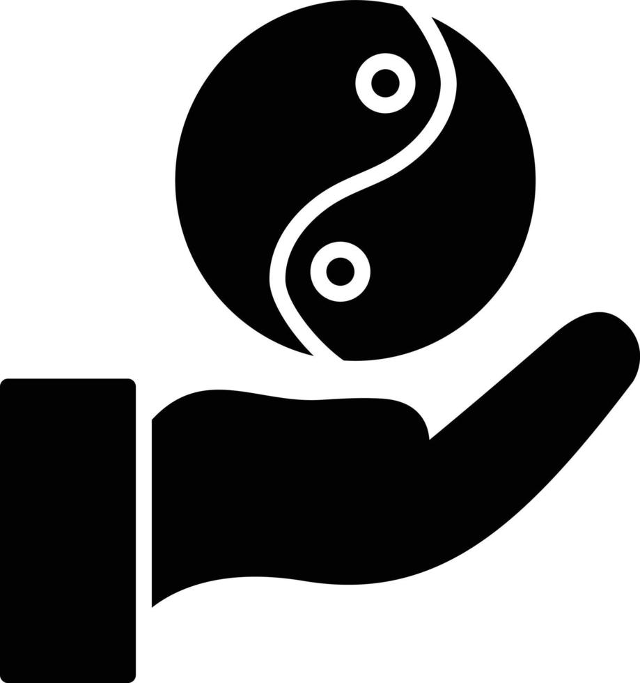 icona del glifo yin yang vettore