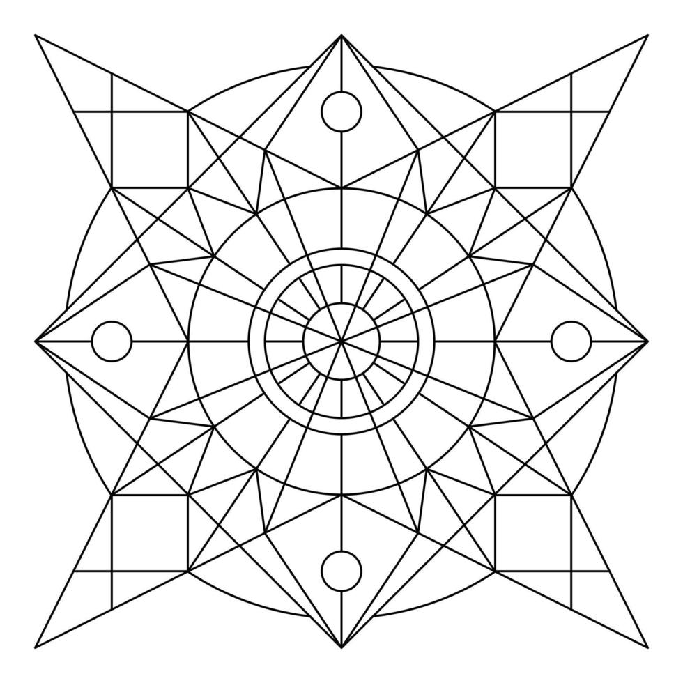 contorno elemento mandala geometrico vettore